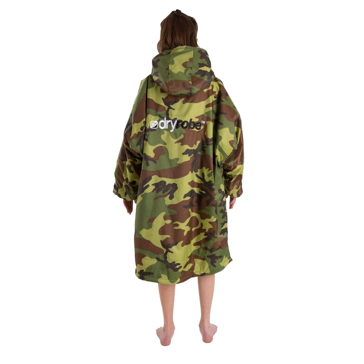 Dryrobe Kids Advance Long Sleeve Drying & Changing Robe - Camouflage/Grey - Changing Robe Poncho Towel by Dryrobe 10-14 Years