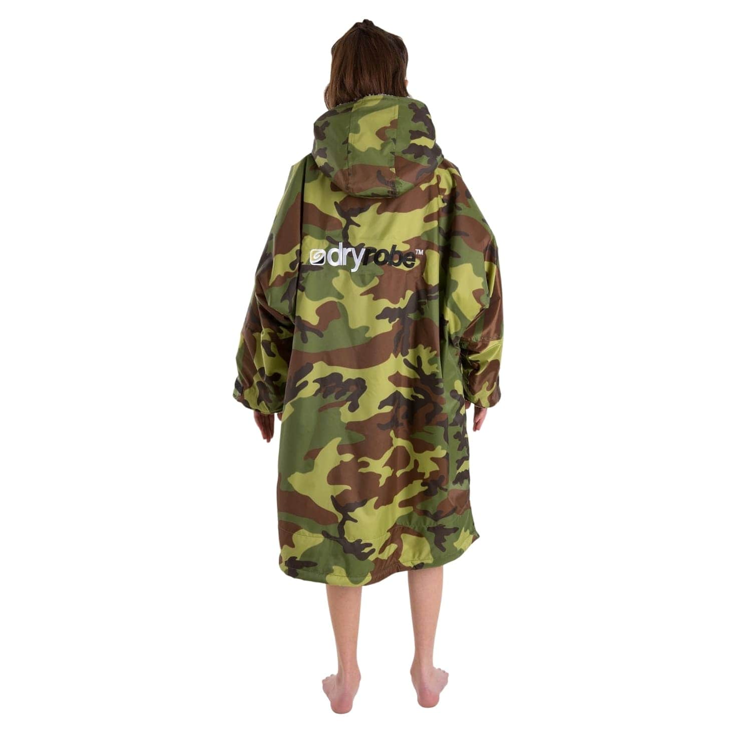 Dryrobe Kids Advance Long Sleeve Drying & Changing Robe - Camouflage/Grey - Changing Robe Poncho Towel by Dryrobe 10-14 Years