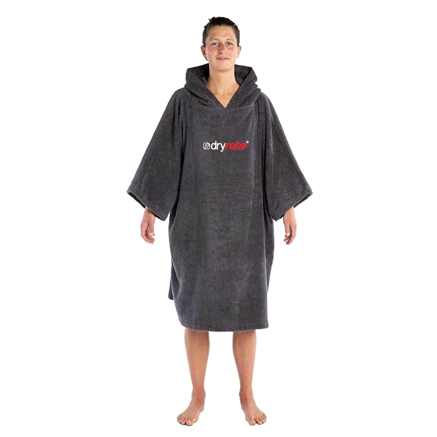 DryRobe Organic Cotton Short Sleeve Towel Dryrobe - Slate Grey - Changing Robe Poncho Towel by Dryrobe