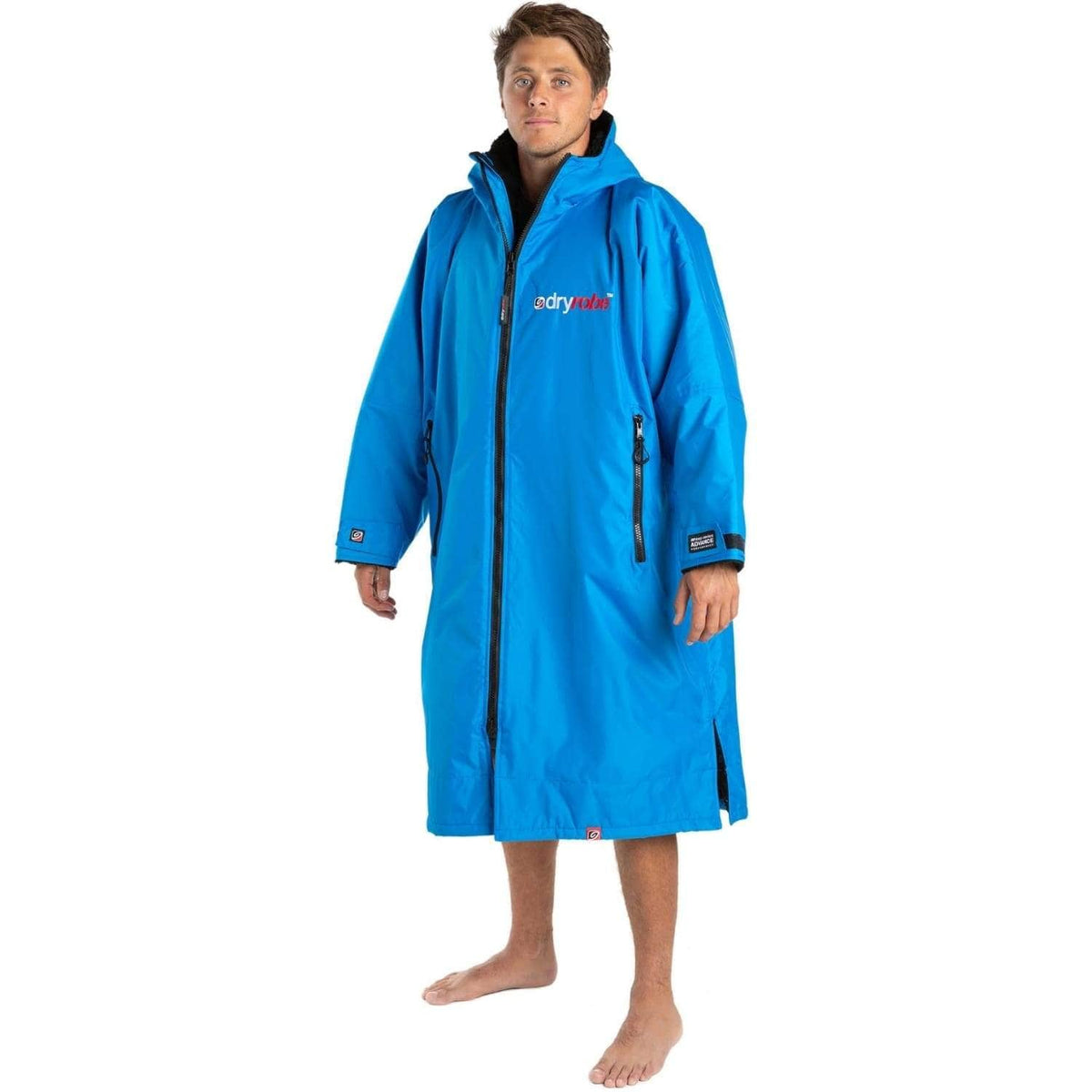Dryrobe Advance Long Sleeve Drying &amp; Changing Robe - Cobalt Blue/Black - Changing Robe Poncho Towel by Dryrobe M
