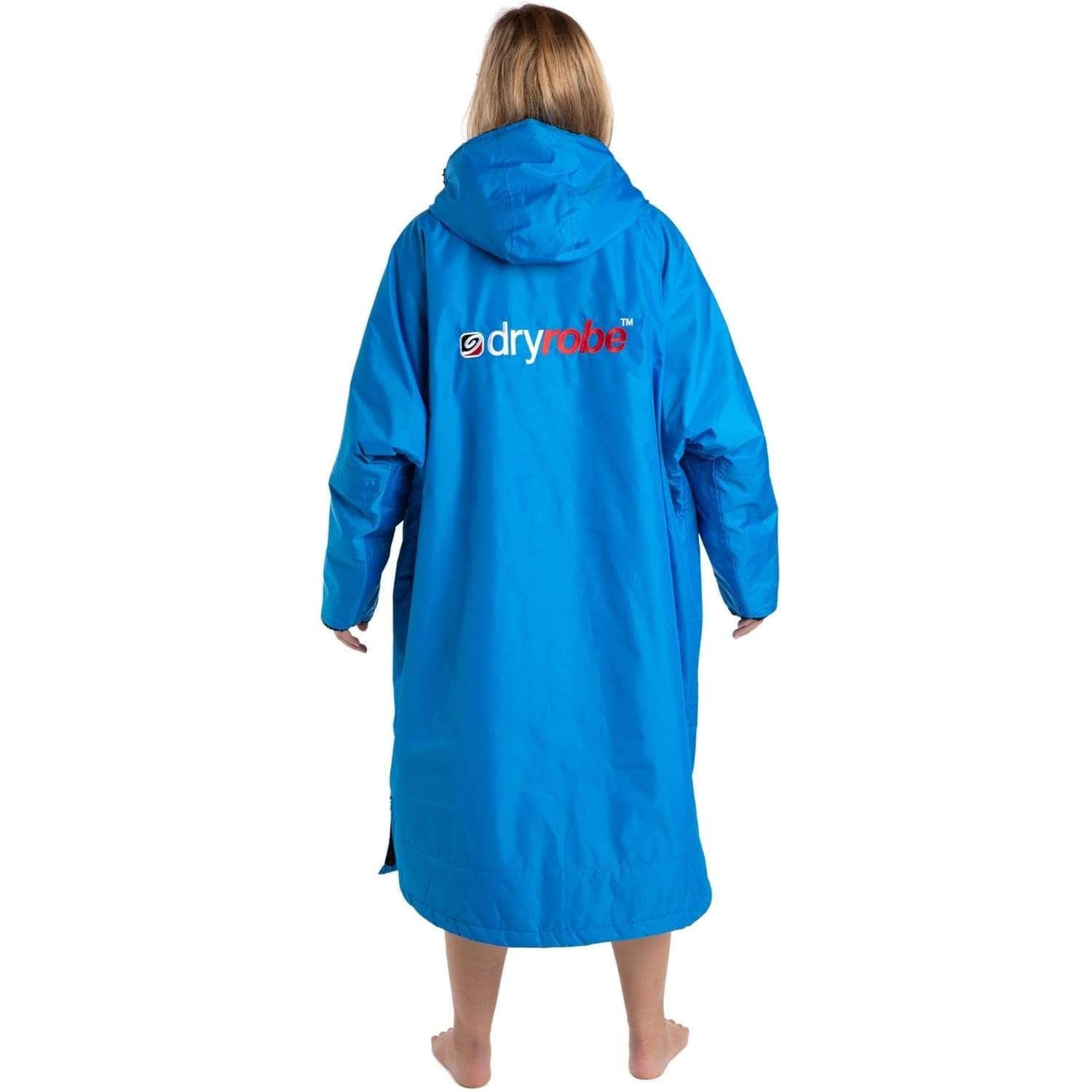 Dryrobe Advance Long Sleeve Drying & Changing Robe - Cobalt Blue/Black - Changing Robe Poncho Towel by Dryrobe M