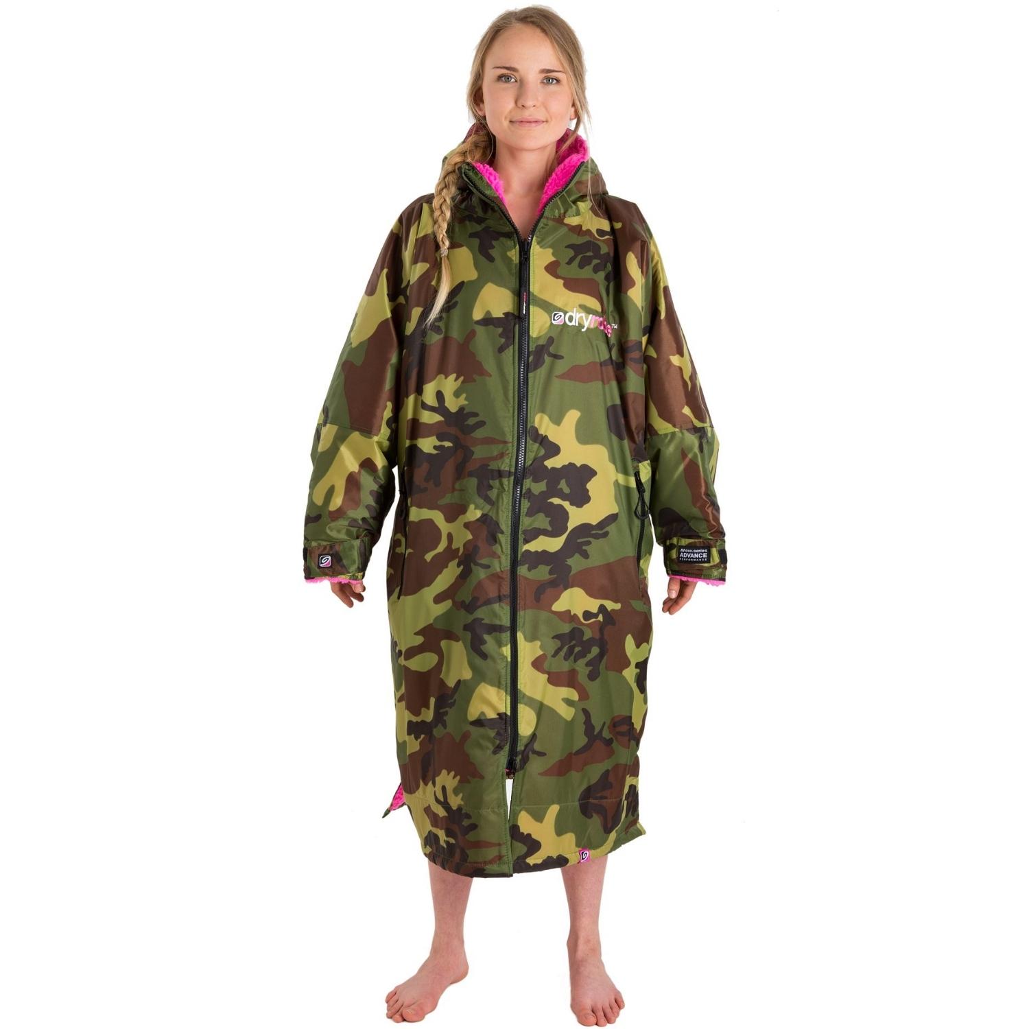 Dryrobe Advance Long Sleeve Drying & Changing Robe - Camouflage/Pink - Changing Robe Poncho Towel by Dryrobe