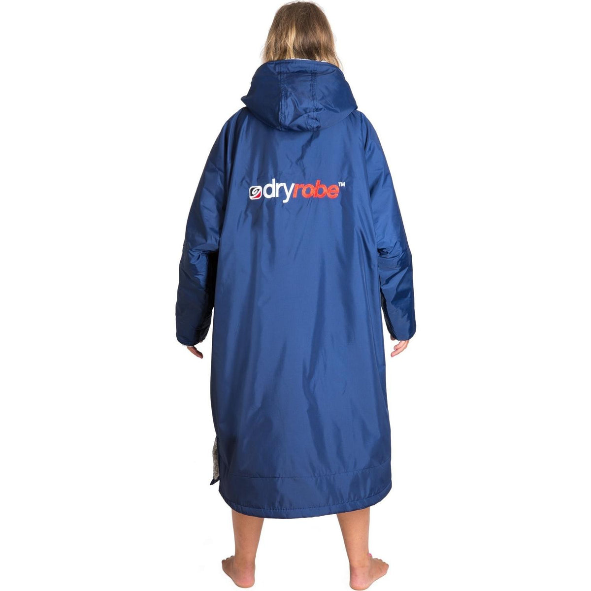 Dryrobe Advance Long Sleeve Drying &amp; Changing Robe - Navy Blue/Grey - Changing Robe Poncho Towel by Dryrobe