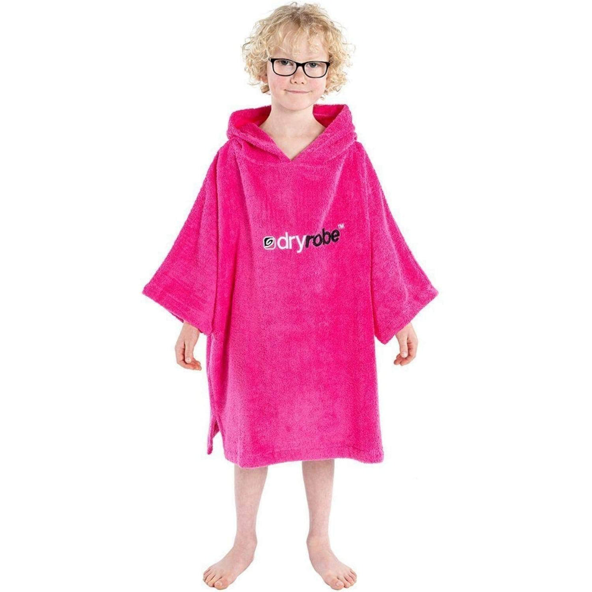 Dryrobe Kids Organic Cotton Short Sleeve Towel Robe - Pink - Changing Robe Poncho Towel by Dryrobe 10-14 Years