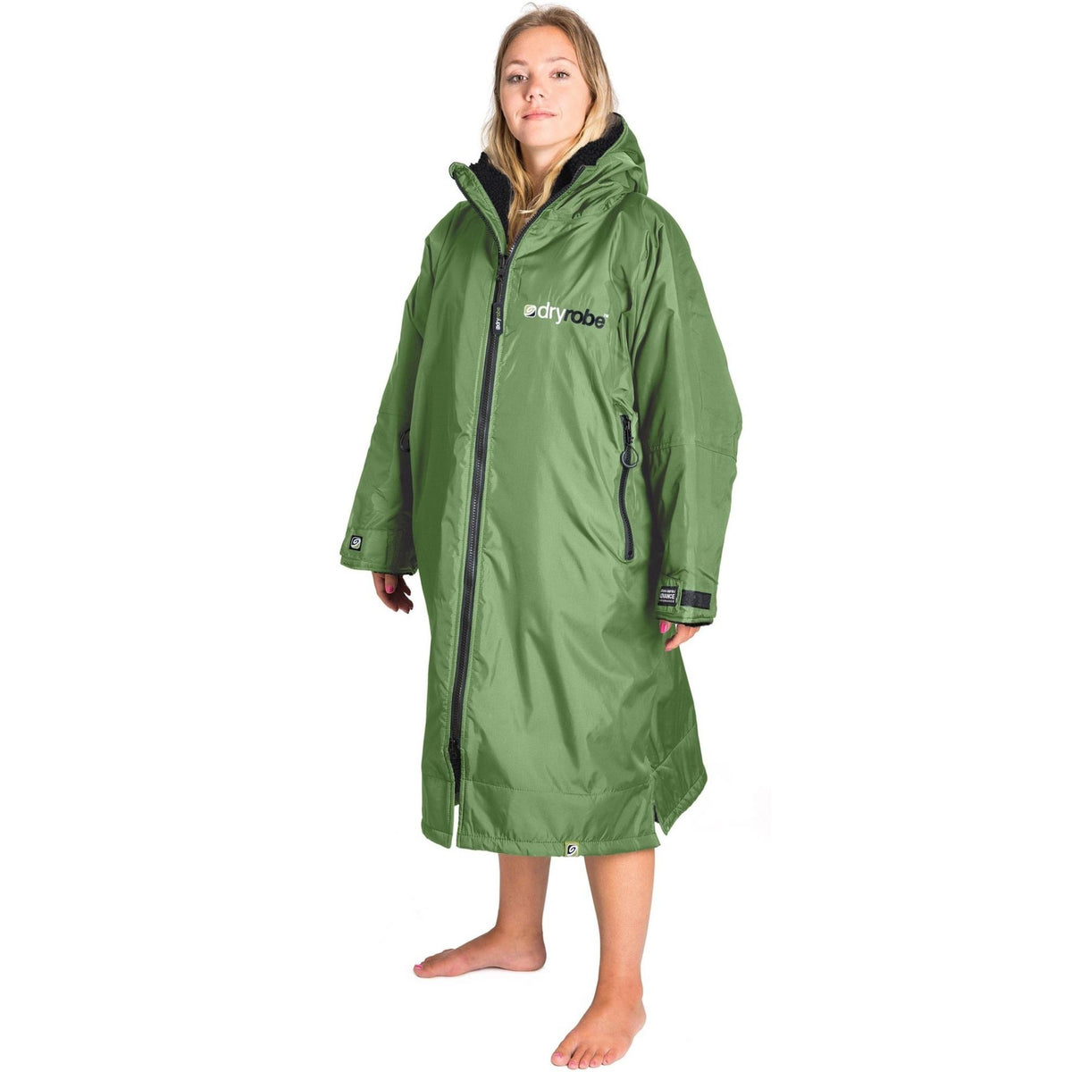 Dryrobe Advance Long Sleeve Drying &amp; Changing Robe - Forest Green/Black - Changing Robe Poncho Towel by Dryrobe