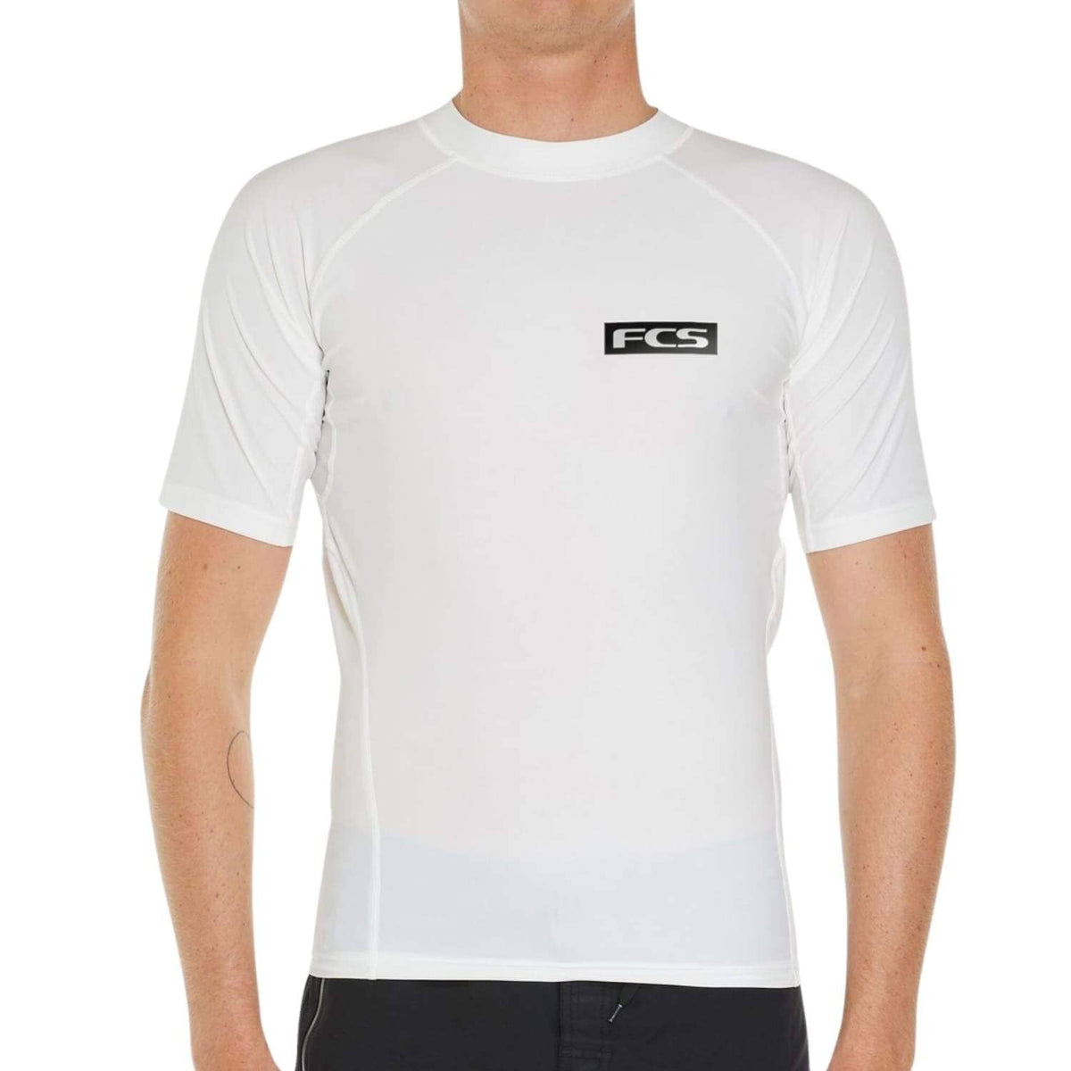 FCS Mens Essential S/S Rash Vest White - Mens Rash Vest by FCS