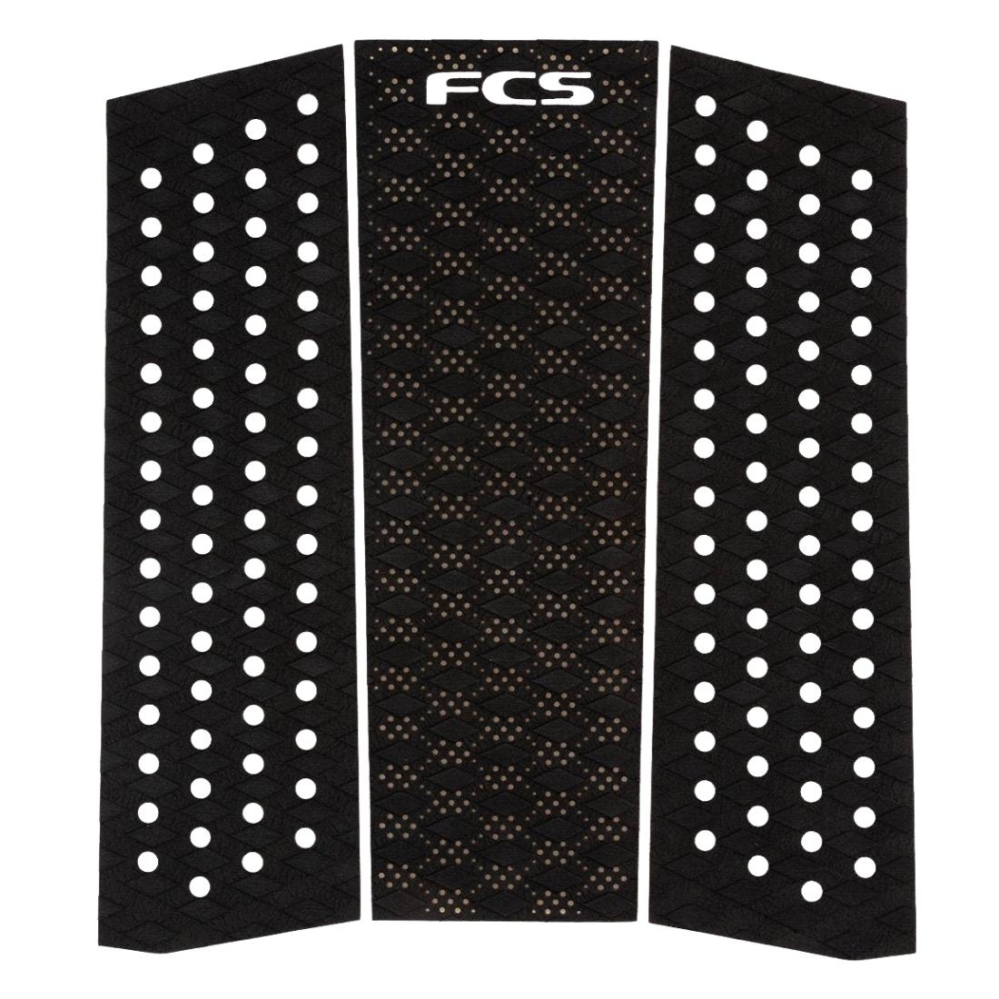 FCS T3 Mid Front Foot Traction Pad - Black - Full Traction/Front Foot Surfboard Pad by FCS