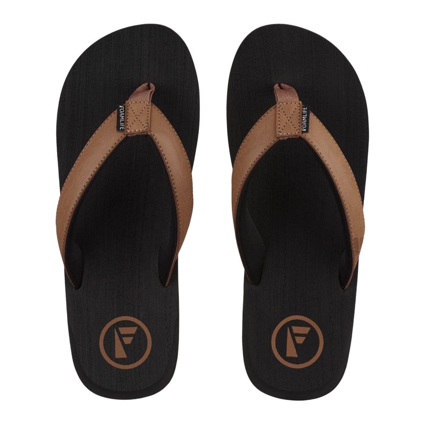 FoamLife Seales Flip Flops - Black - Mens Flip Flops by FoamLife