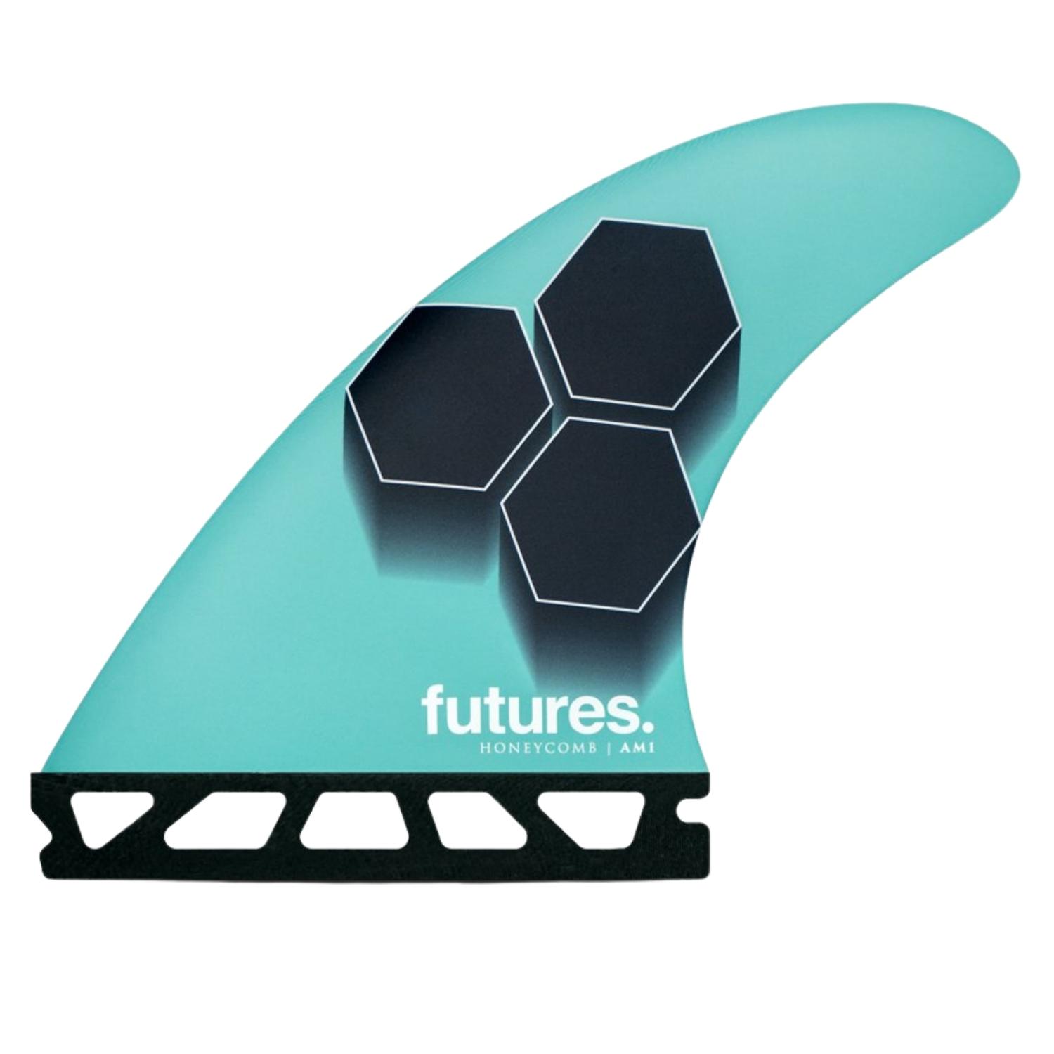Futures AM1 Honeycomb Thruster Surfboard Fins - Teal/Navy - Futures Fins by Futures Medium Fins