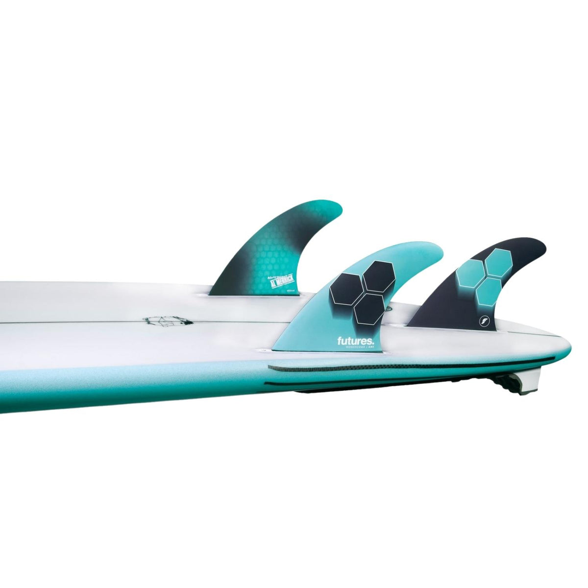 Futures AM1 Honeycomb Thruster Surfboard Fins - Teal/Navy - Futures Fins by Futures Medium Fins