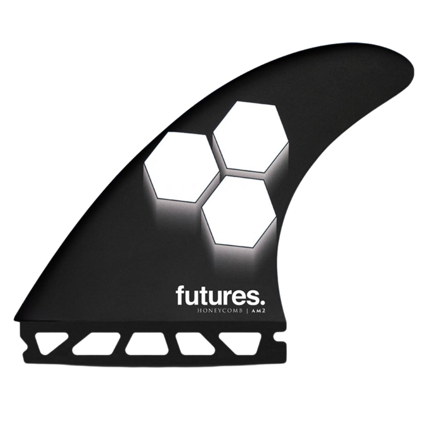 Futures AM2 Honeycomb Thruster Surfboard Fins (Large) - Black/White - Futures Fins by Futures Large Fins