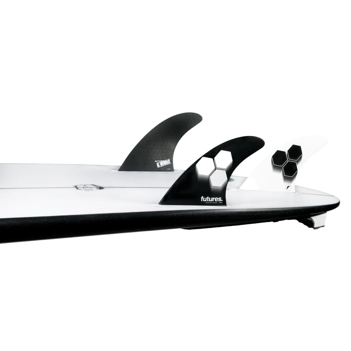 Futures AM2 Honeycomb Thruster Surfboard Fins (Large) - Black/White - Futures Fins by Futures Large Fins