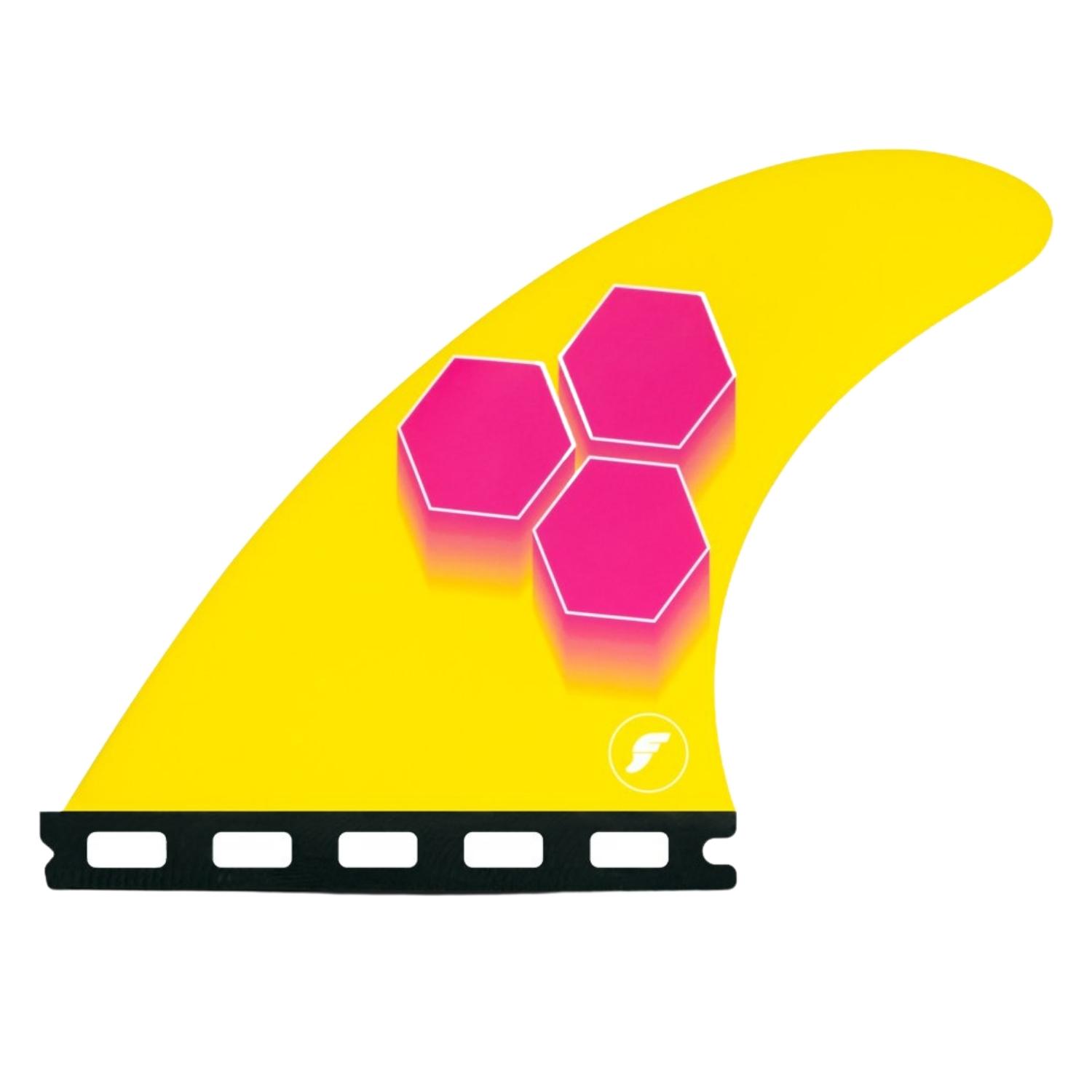 Futures AM3 Honeycomb Thruster Surfboard Fins - Pink/Yellow - Futures Fins by Futures Small Fins