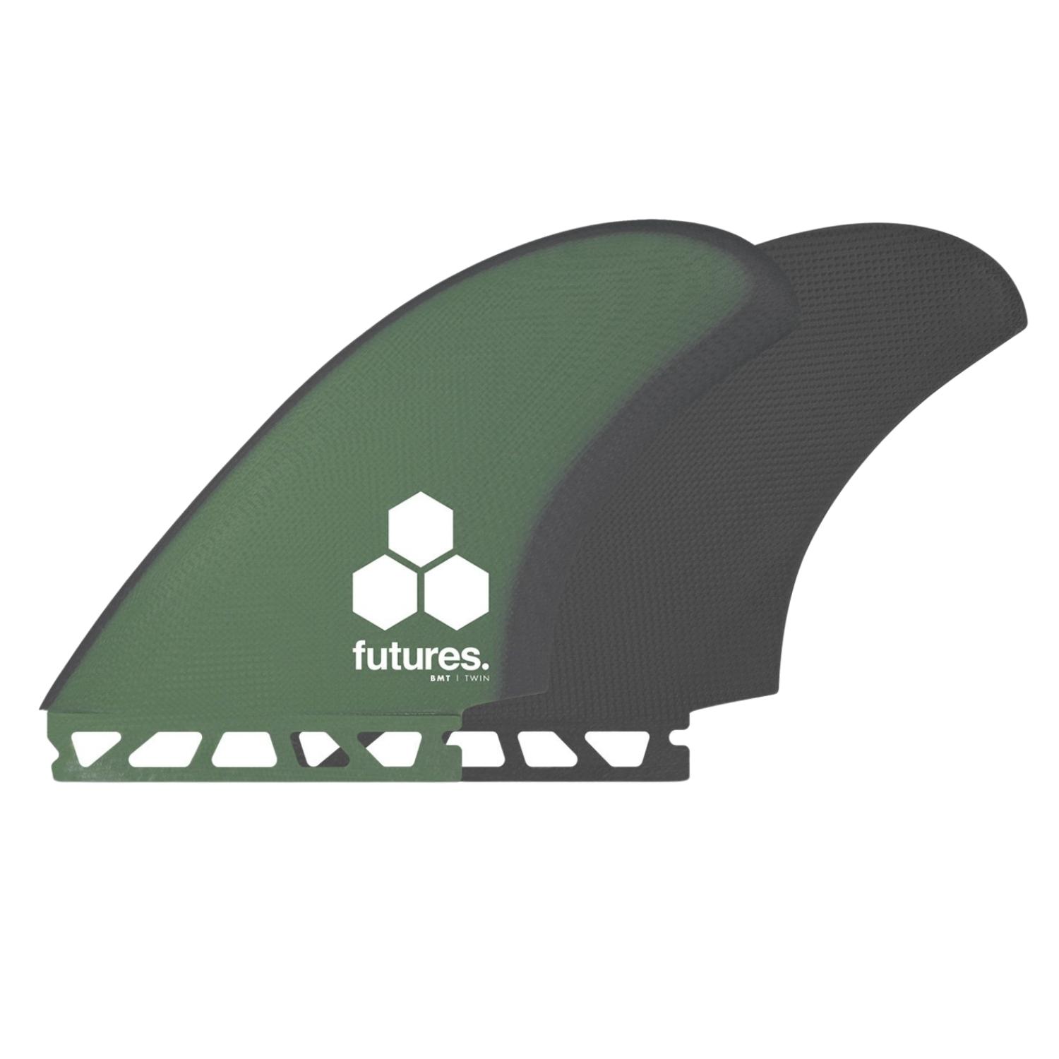 Futures BMT Britt Merrick Twin Surfboard Fins - Green/Grey - Futures Fins by Futures Large Fins