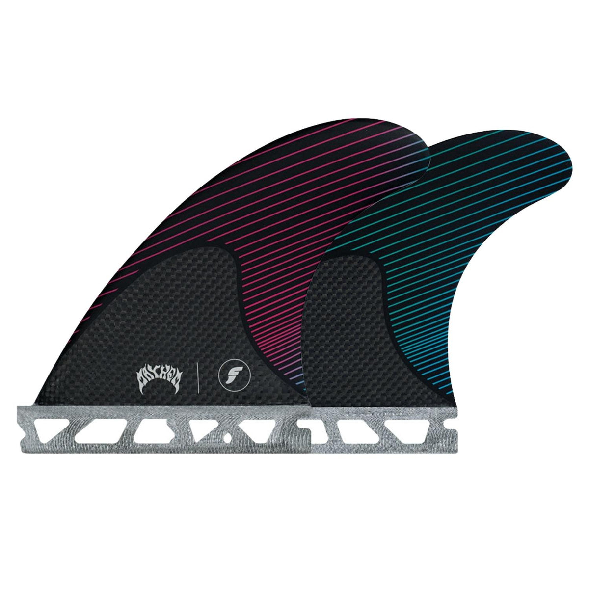 Futures Mayhem Small Thruster Surfboard Fins - Pink/Teal - Futures Fins by Futures Small Fins