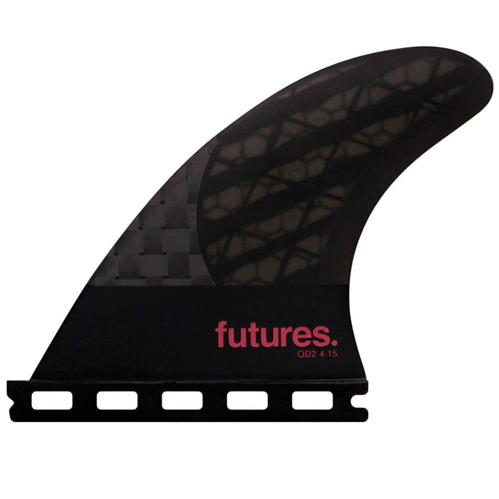 Futures QD2 4.15 Blackstix 80/20 HC Quad Rear Surfboard Fins Smoke Violet - Futures Fins by Futures Medium Fins