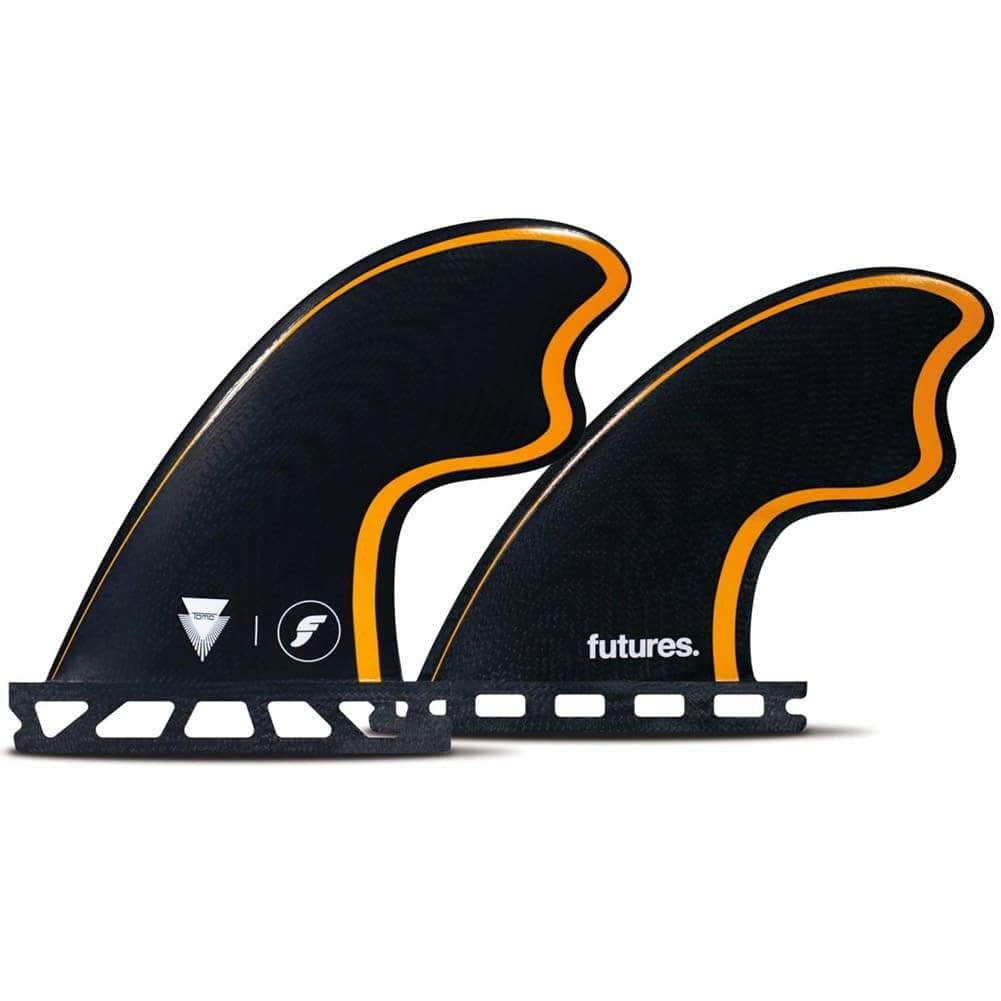 Futures Tomo Quad Fibreglass Surfboard Fins Black Orange - Futures Fins by Futures Medium Fins