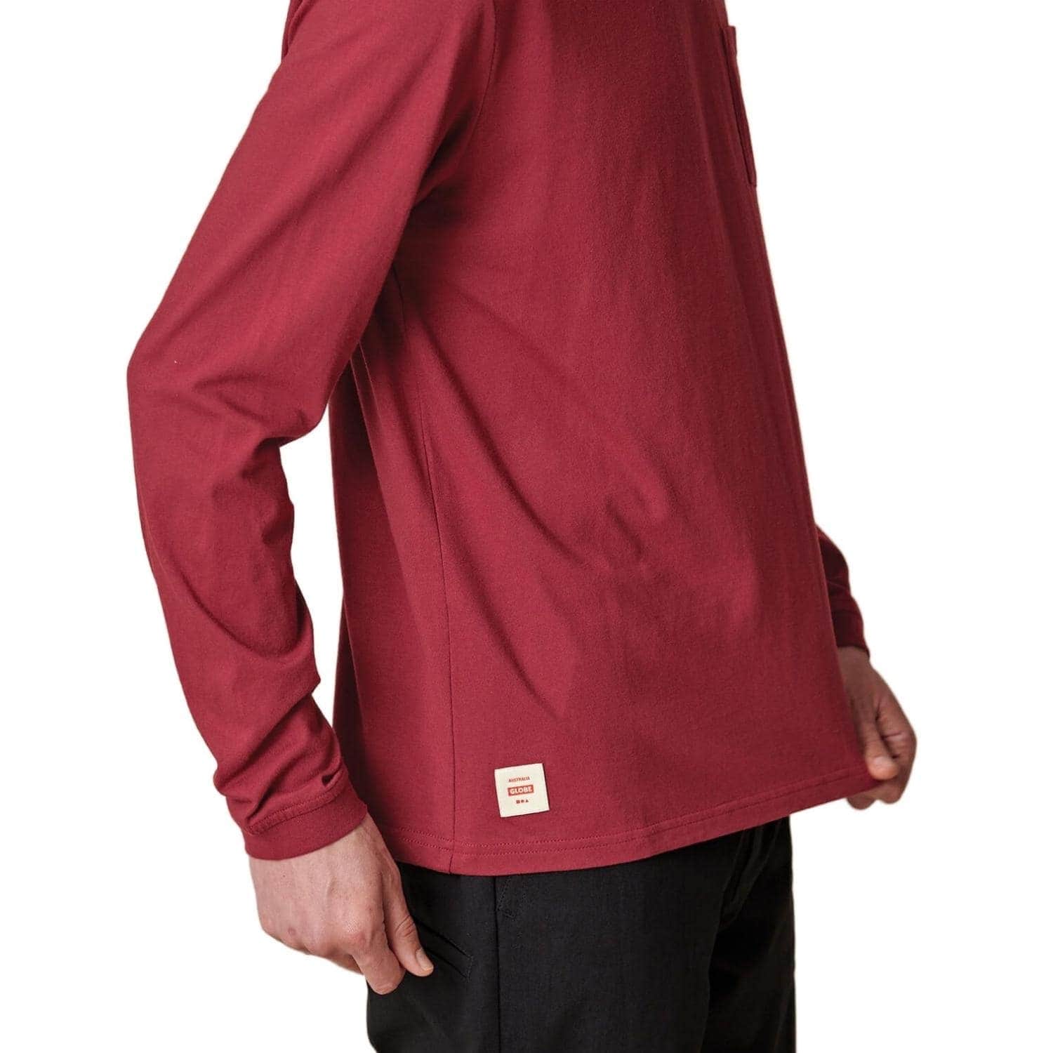 Globe Every Damn Day Long Sleeve T-Shirt - Rhubarb - Mens Pocket T-Shirt by Globe