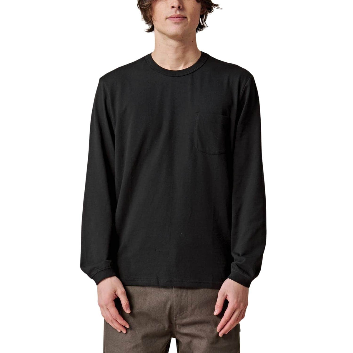 Globe Every Damn Day L/S T-Shirt Black - Mens Plain T-Shirt by Globe