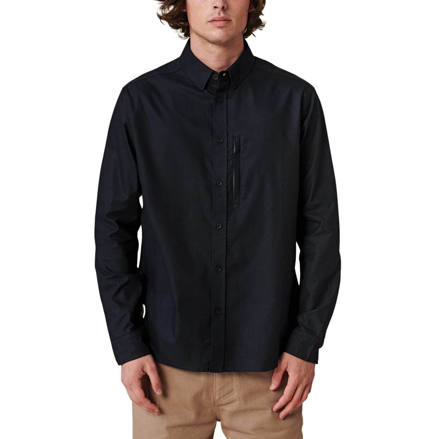 Globe Foundation Long Sleeve Shirt - Black - Mens Flannel Shirt by Globe