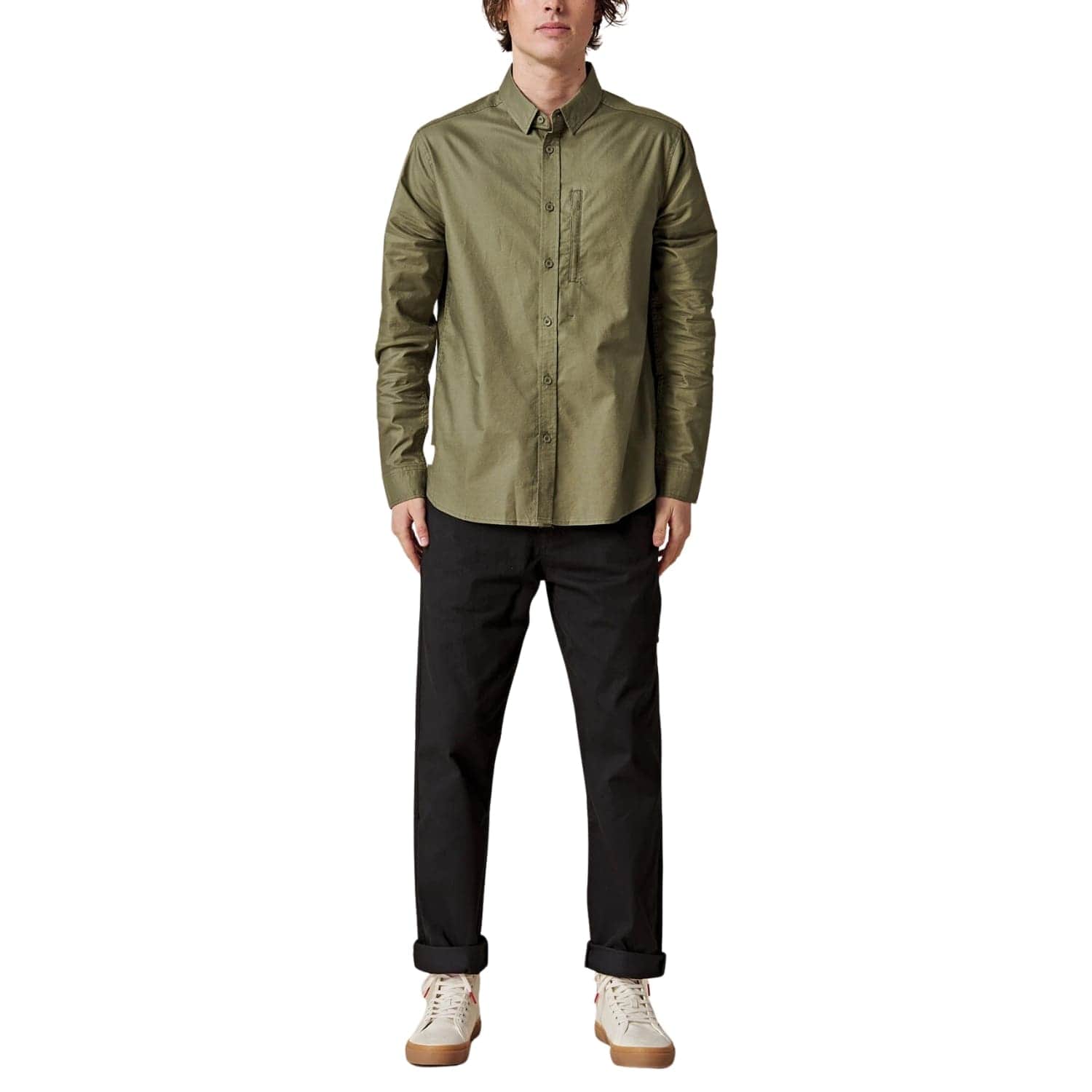 Globe Foundation L/S Shirt - Olive - Mens Flannel Shirt by Globe