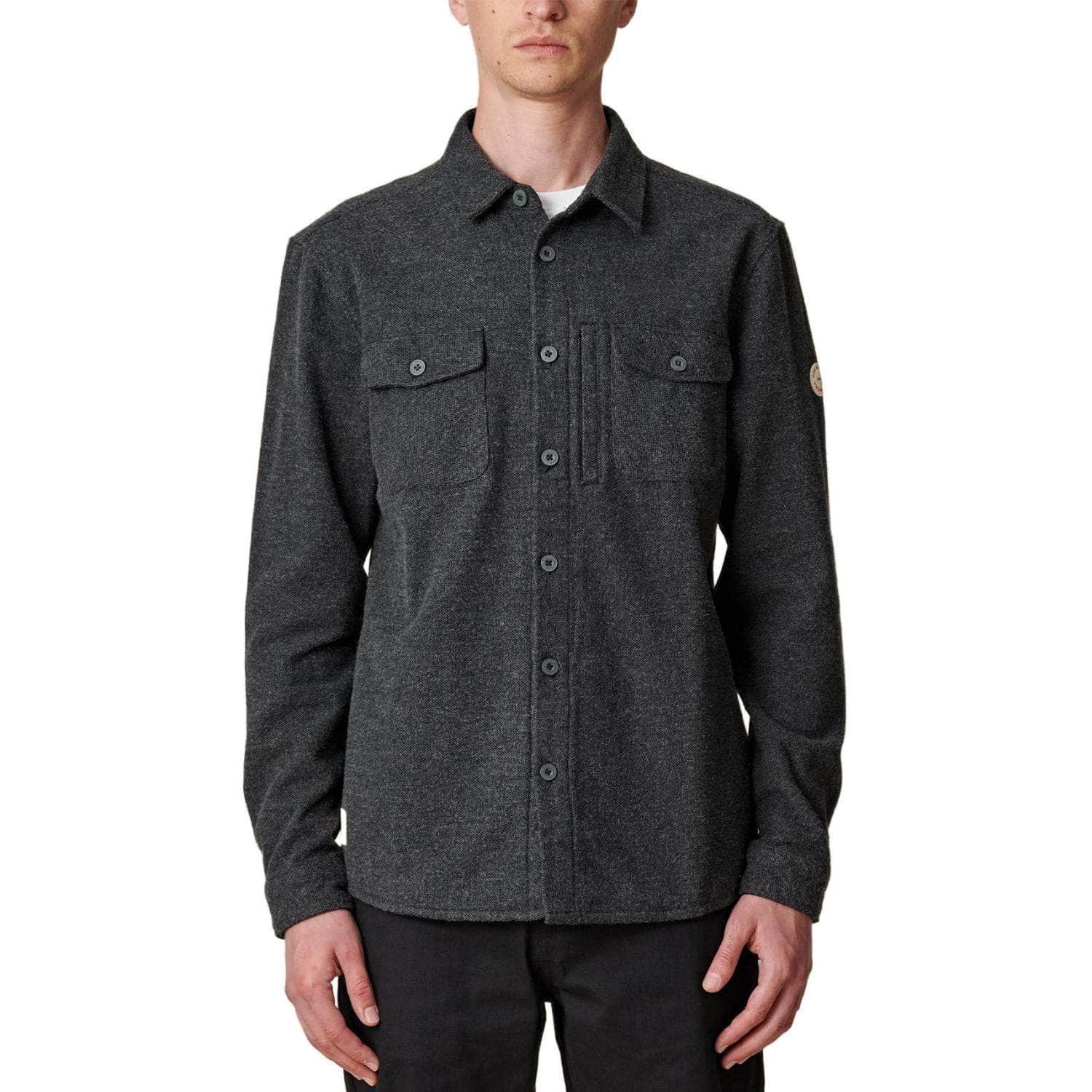 Globe Wanderer Long Sleeve Shacket - Charcoal - Mens Casual Shirt by Globe