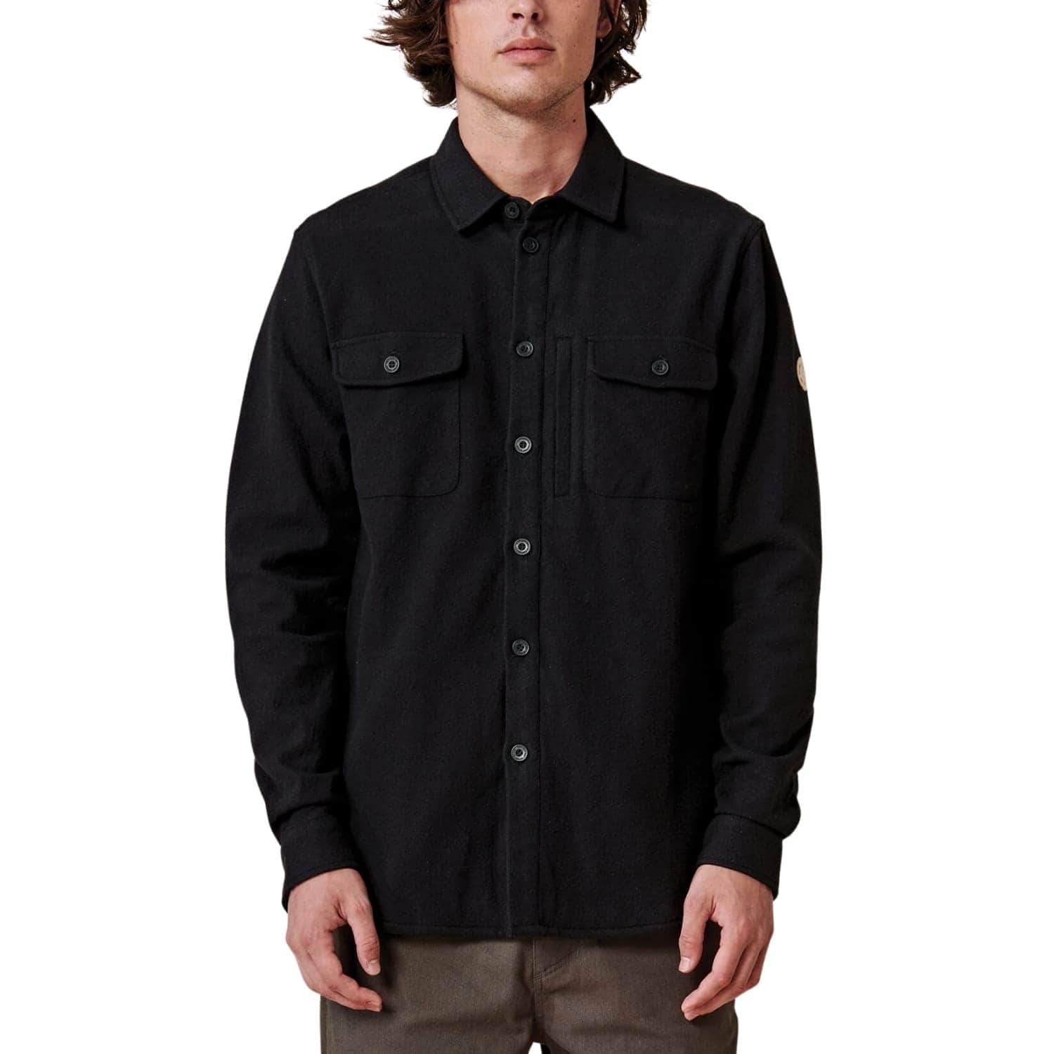 Globe Wanderer Shacket Shirt Jacket Black - Mens Casual Shirt by Globe