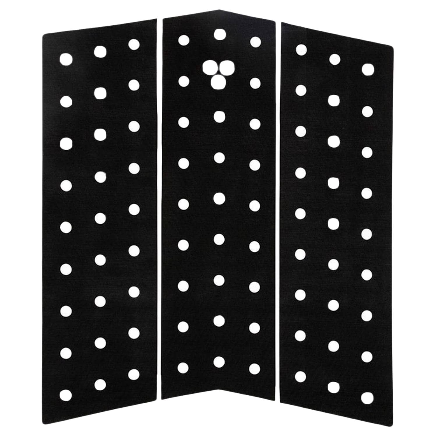 Gorilla Surf Skinny Mid Deck Three Piece Front Foot Surfboard Traction Pad Black