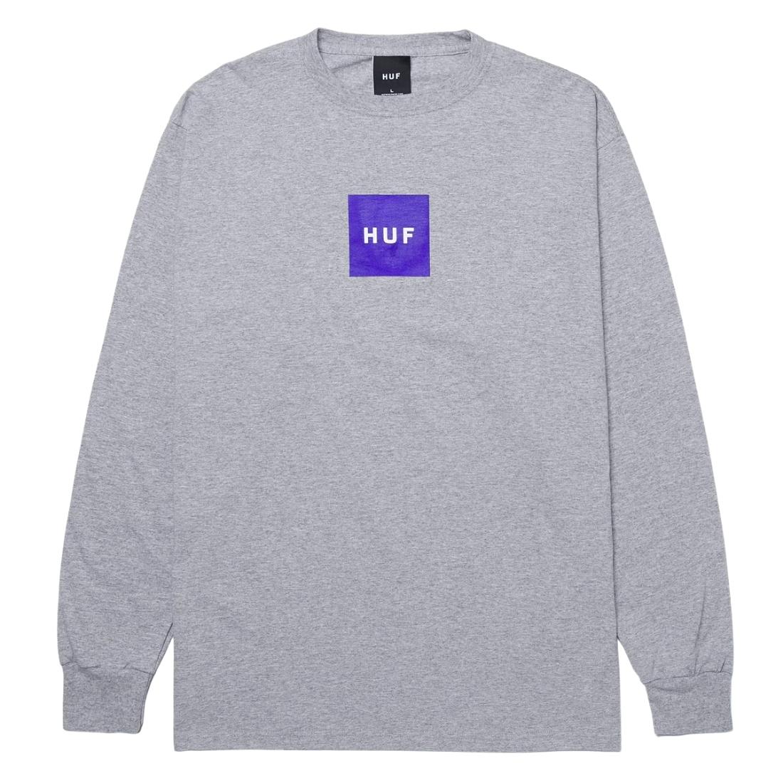 Huf Essentials Box Logo Longsleeve T-Shirt - Athletic Grey