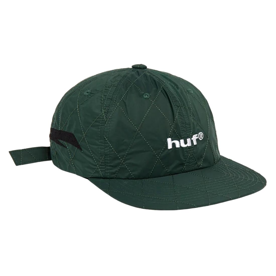 Huf Lightning Quilted 6 Panel Cap - Forest Green - Strapback Cap by Huf One Size