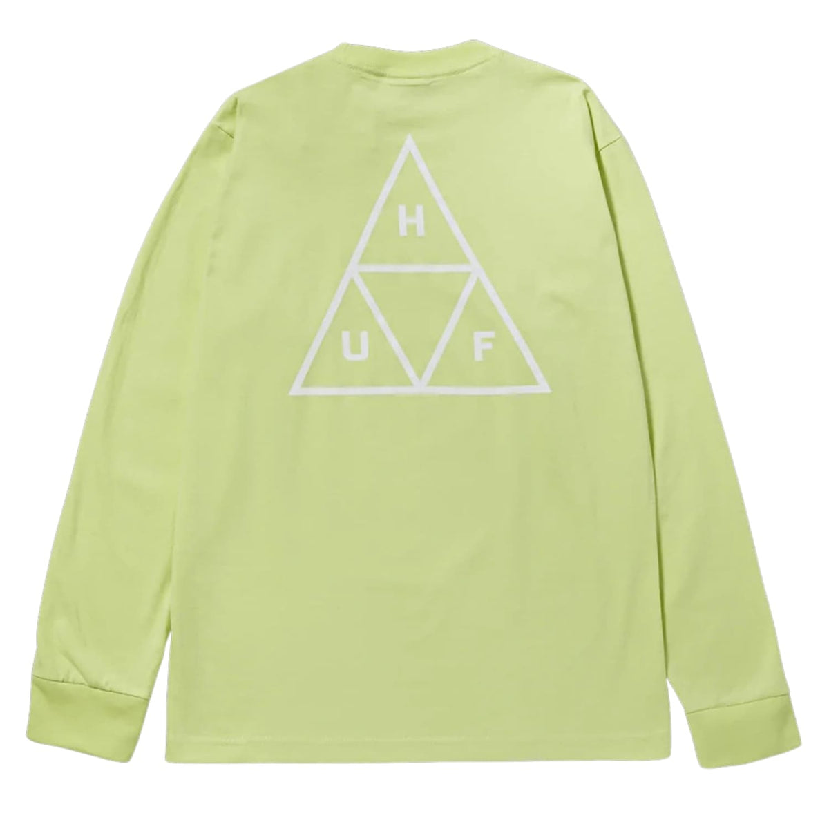 Huf Set TT Triple Triangle Longsleeve T-Shirt - Lime - Mens Graphic T-Shirt by Huf