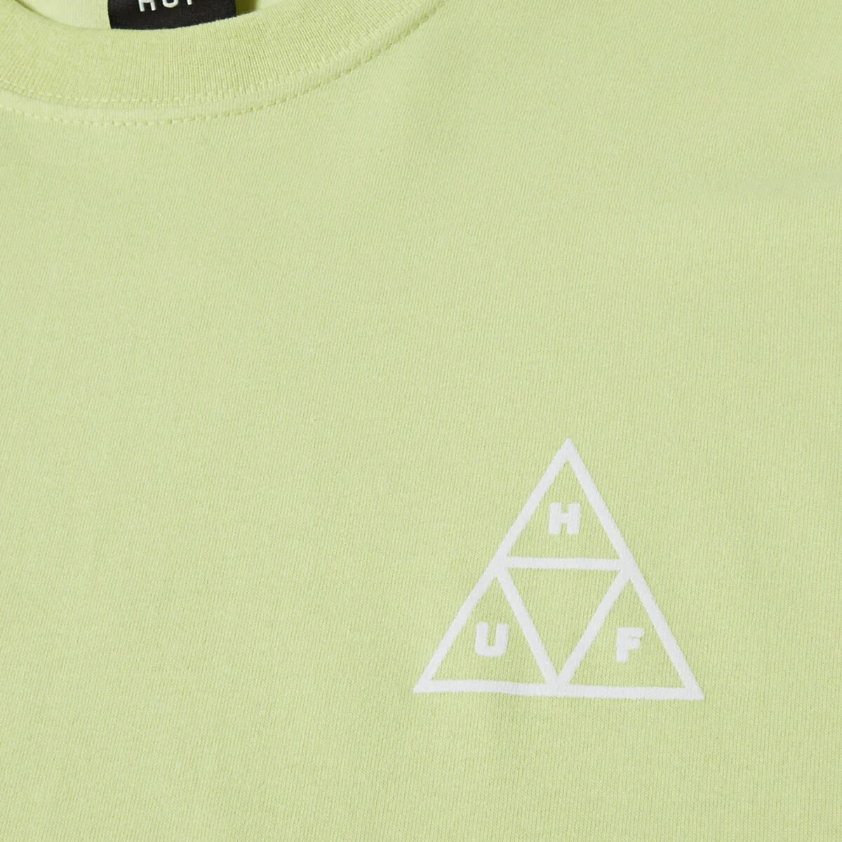 Huf Set TT Triple Triangle Longsleeve T-Shirt - Lime - Mens Graphic T-Shirt by Huf