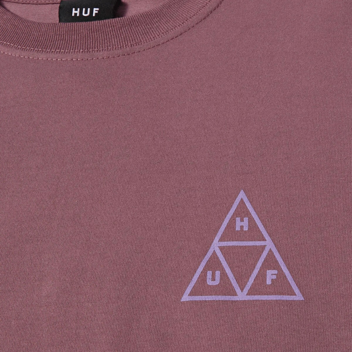 Huf Set TT Triple Triangle Longsleeve T-Shirt - Mauve - Mens Graphic T-Shirt by Huf