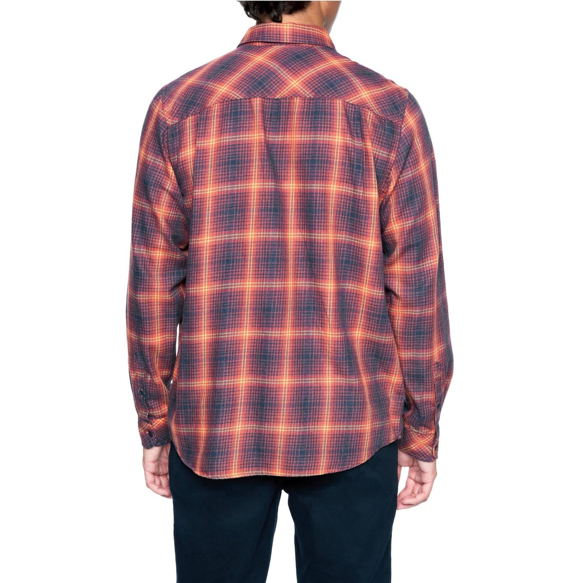 Hurley Bend Burnout Long Sleeve Flannel Shirt - Gym Red - Mens Flannel Shirt by Hurley