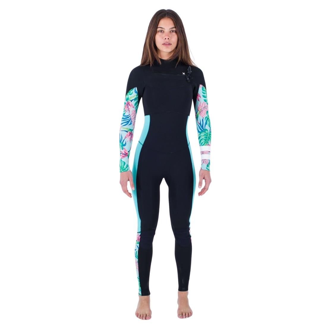 Hurley Womens Plus Printed 3/2mm Chest Zip Full Wetsuit - Java Tropical - Womens Full Length Wetsuit by Hurley