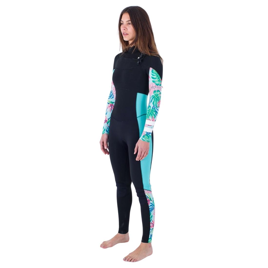 Hurley Womens Plus Printed 3/2mm Chest Zip Full Wetsuit - Java Tropical - Womens Full Length Wetsuit by Hurley