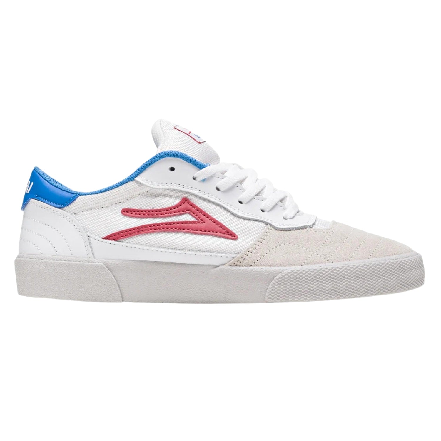 Lakai Cambridge Skate Shoes - White/Coral Suede
