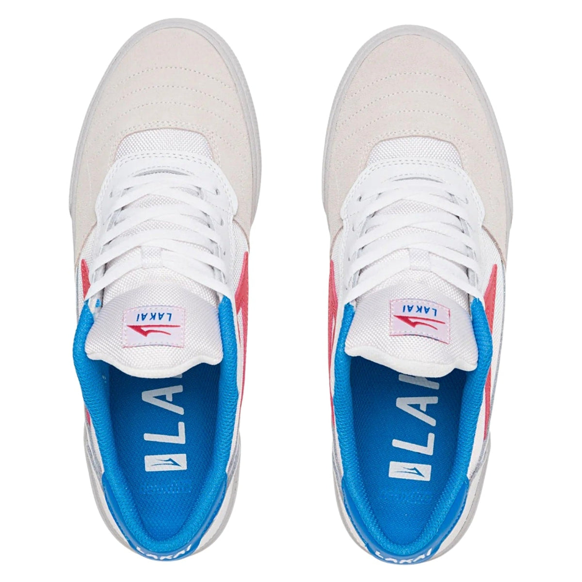 Lakai Cambridge Skate Shoes - White/Coral Suede