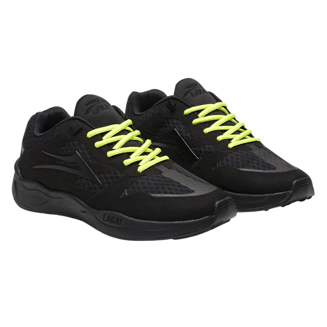Lakai Evo 2.0 Shoes - Black Neon Green Suede - Mens Running Shoes/Trainers by Lakai