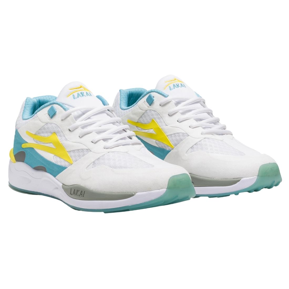 Lakai Evo 2.0 Shoes - White/Teal Suede - Mens Running Shoes/Trainers by Lakai