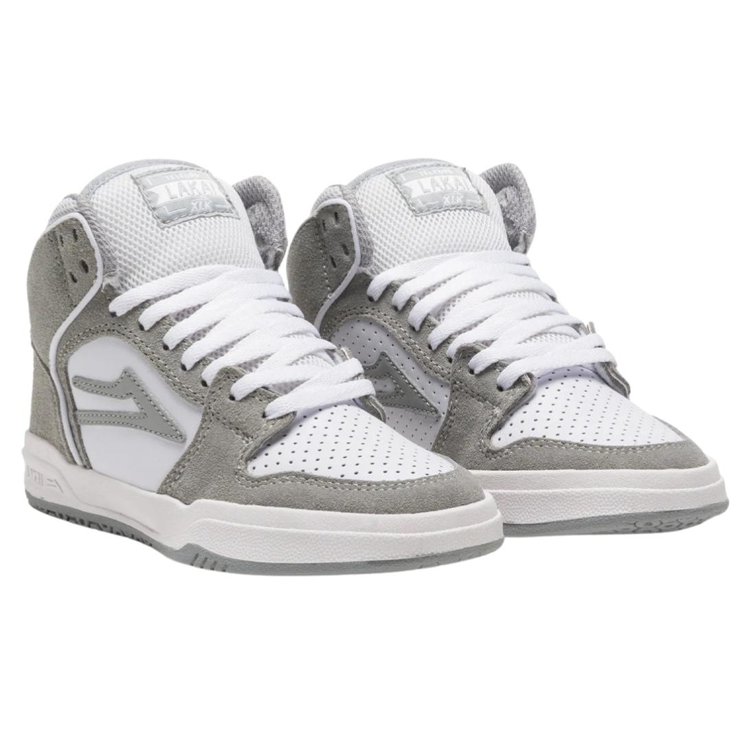 Lakai Telford Kids Skate Shoes - Light Grey Suede - Boys High Top Trainers by Lakai