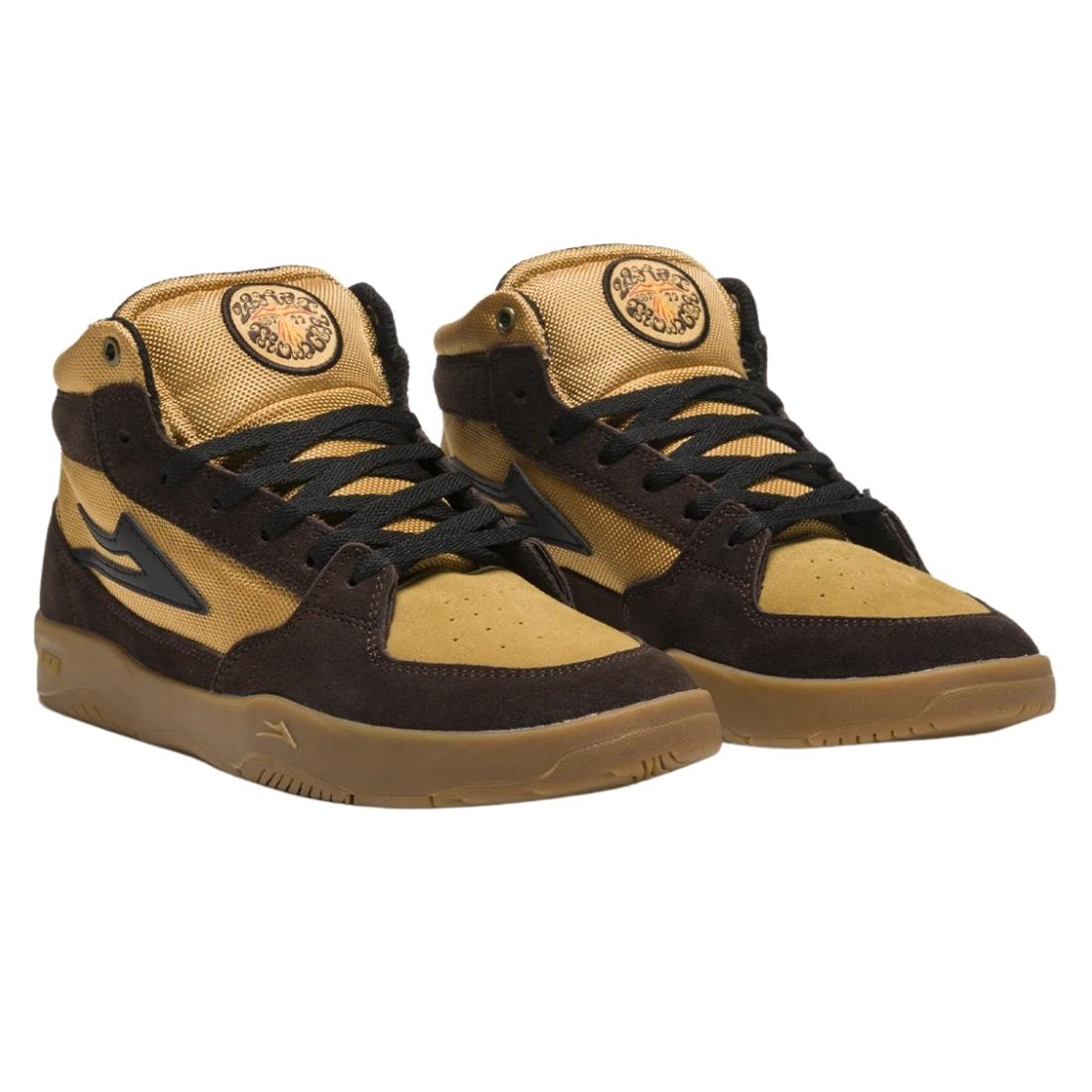 Lakai Trudger Mid Top Skate Shoes - Chocolate/Gum Suede - Mens High Top Trainers by Lakai