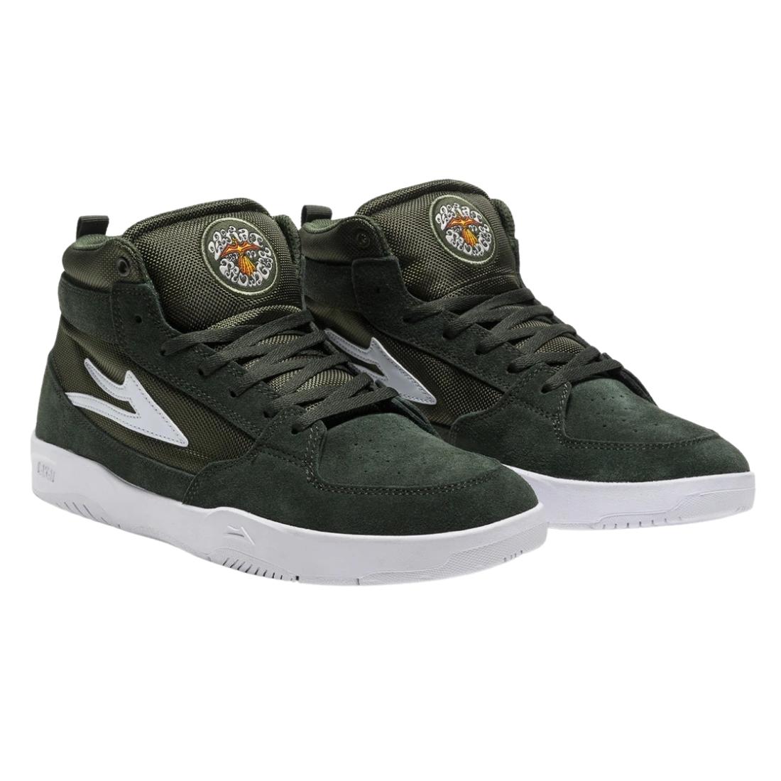 Lakai Trudger Mid Top Skate Shoes - Olive Suede - Mens Skate Shoes by Lakai