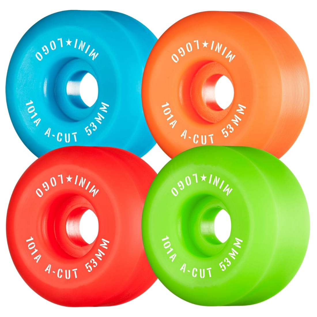 Mini Logo 53mm A-Cut 2 101A Skateboard Wheels - Assorted - Skateboard Wheels by Mini Logo 53mm