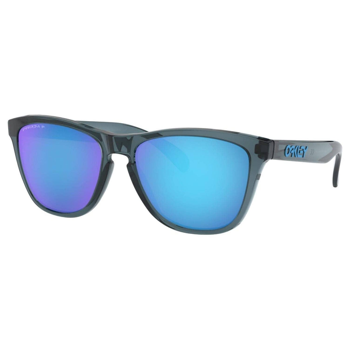 Oakley Frogskins Sunglasses Crystal Black - Prizm Sapphire Polarized - Round Sunglasses by Oakley One Size
