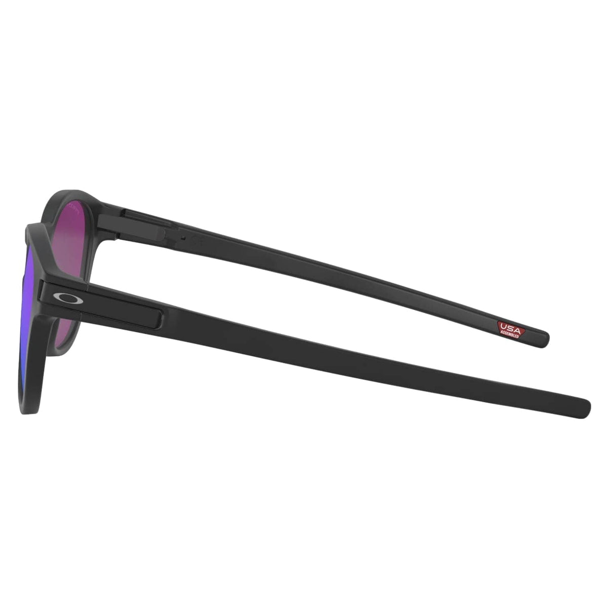 Oakley Latch Sunglasses Matte Black - Prizm Violet - Round Sunglasses by Oakley O/S (one size)