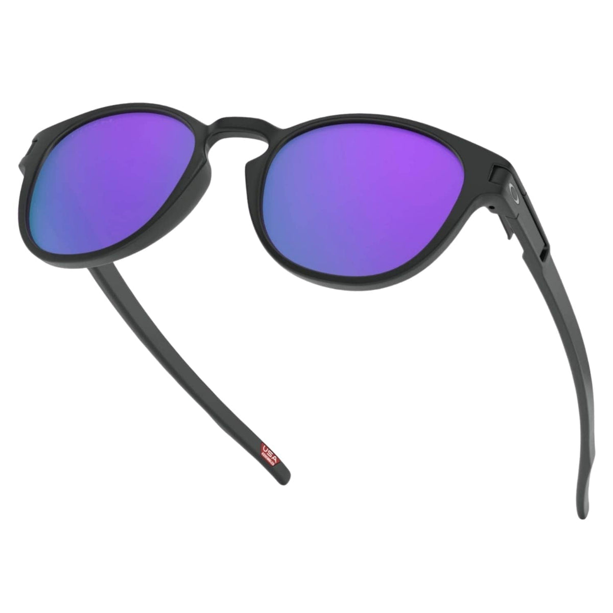 Oakley Latch Sunglasses Matte Black - Prizm Violet - Round Sunglasses by Oakley O/S (one size)