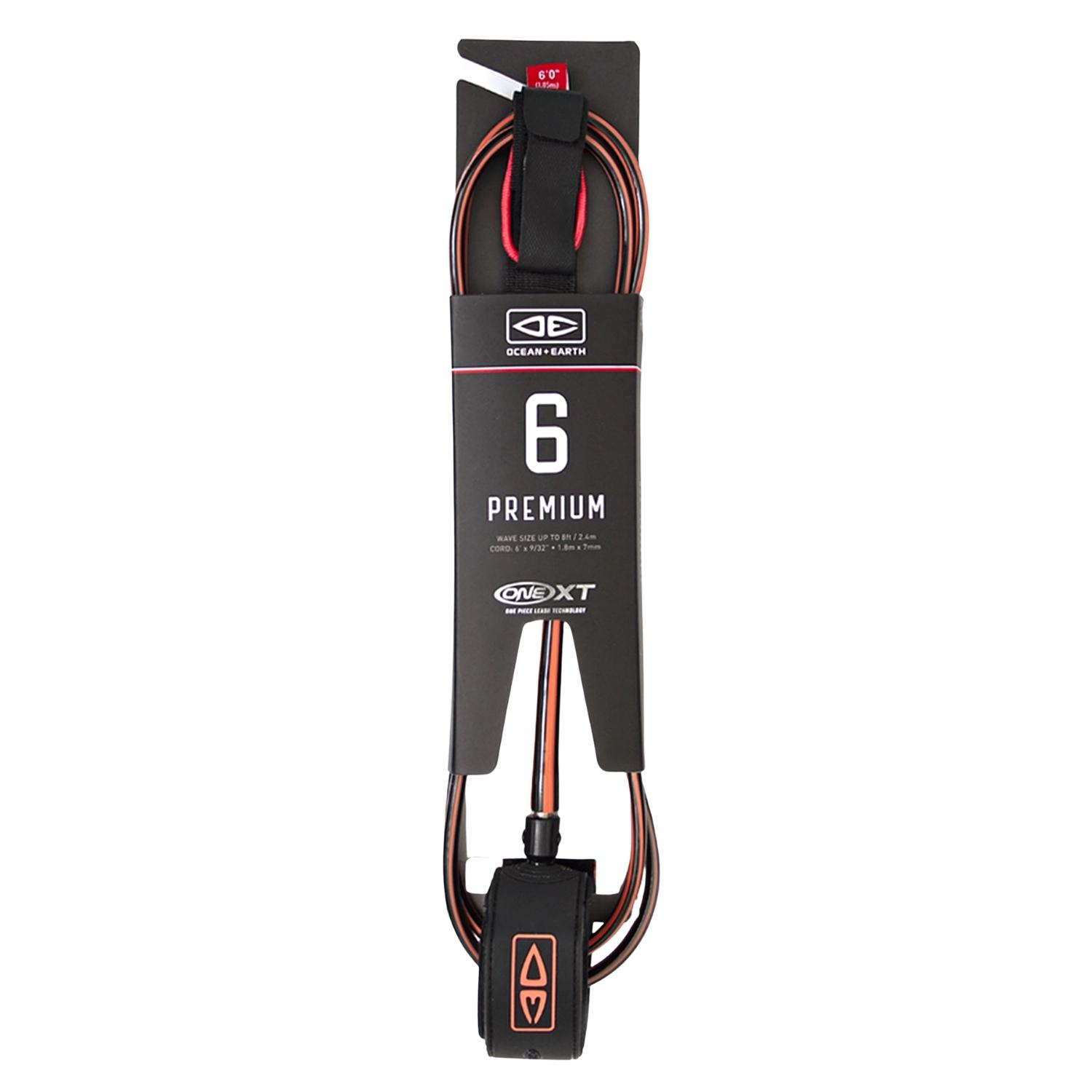 Ocean And Earth 6ft Premium Xt Leash - Coral - 6ft Surfboard Leash by Ocean and Earth 6ft
