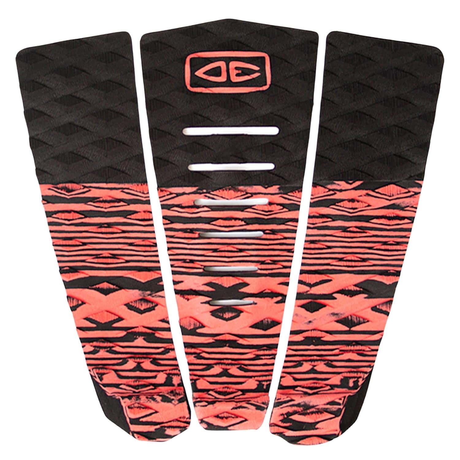 Ocean And Earth Blazed Surfboard Tail Pad - Coral/Black - 3 Piece Tail Pad by Ocean and Earth