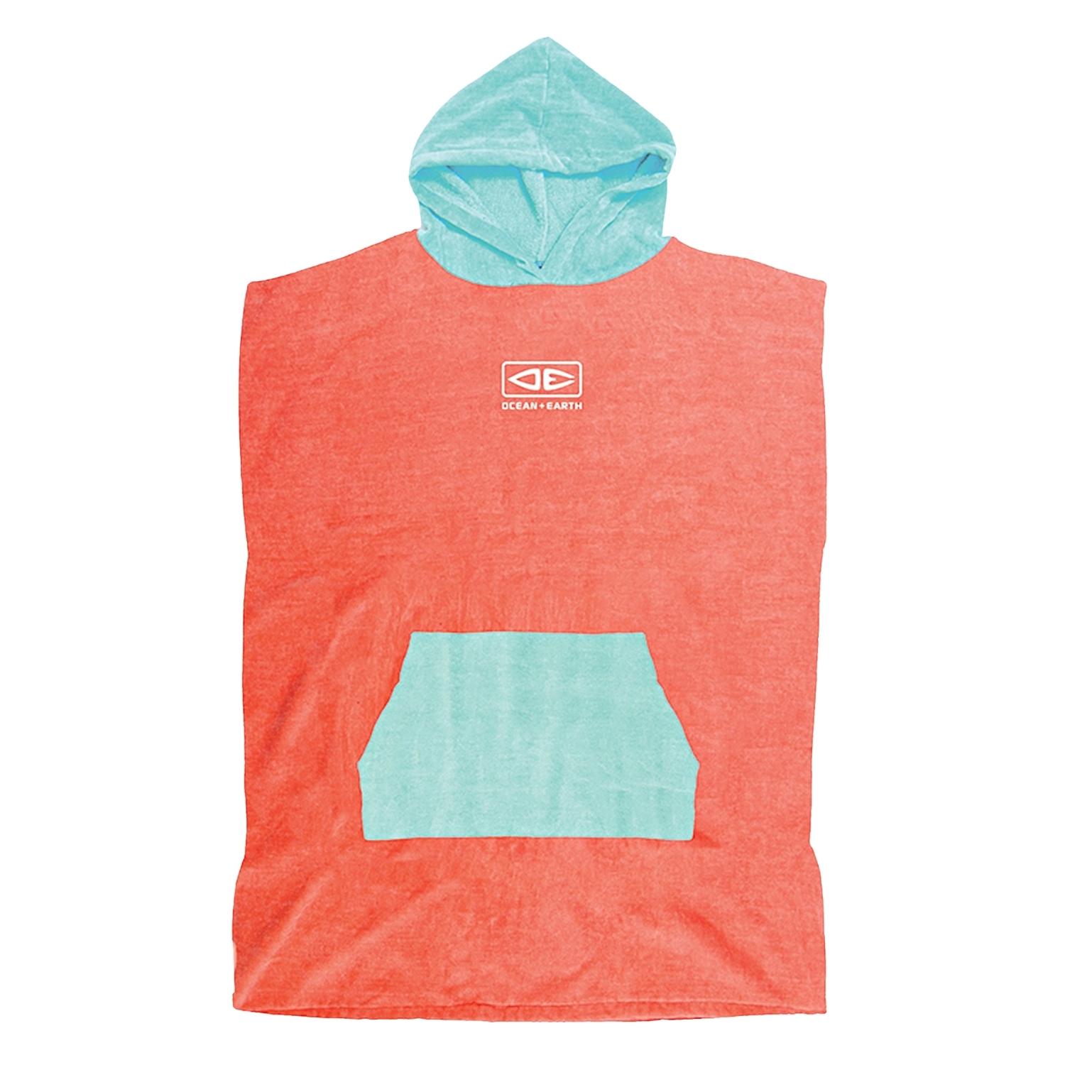 Ocean And Earth Youth Hooded Poncho - Coral